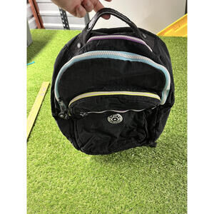 Kipling Black Nylon Backpack with Multi-Color Zippers